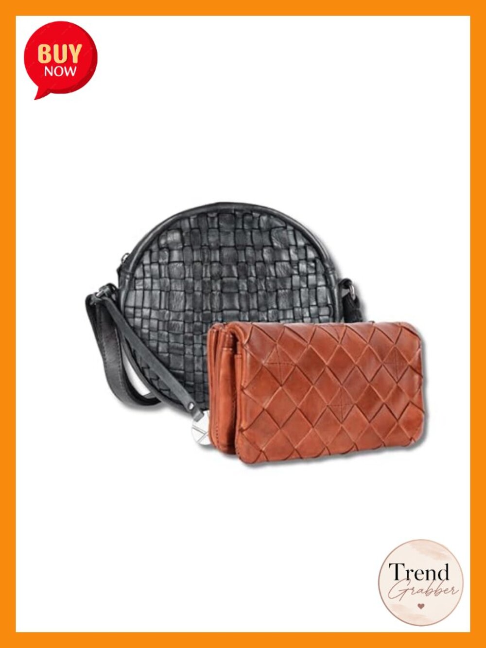 Genuine Leather Crossbody Bag & Wallet Set for Women Zipper Coin Purse
